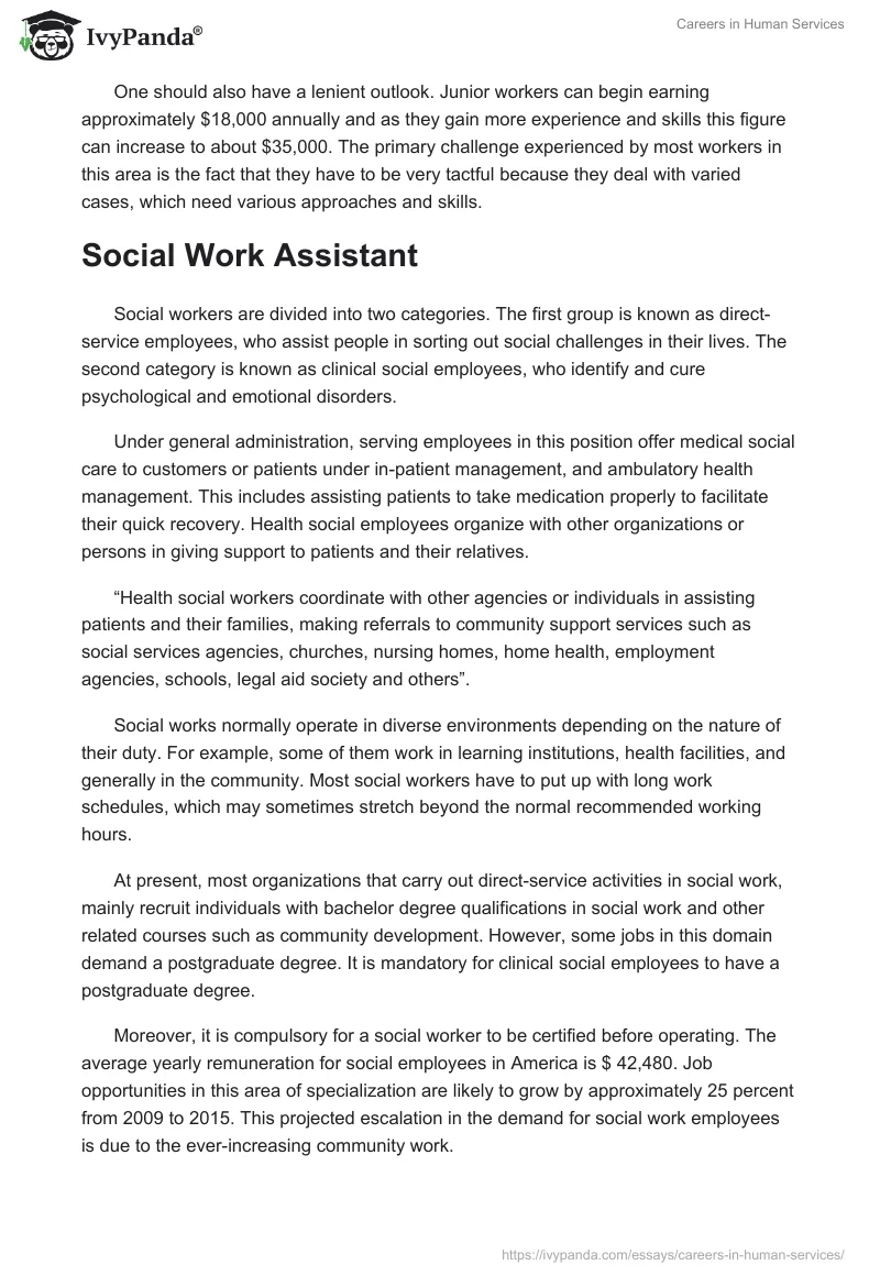 Careers in Human Services. Page 3