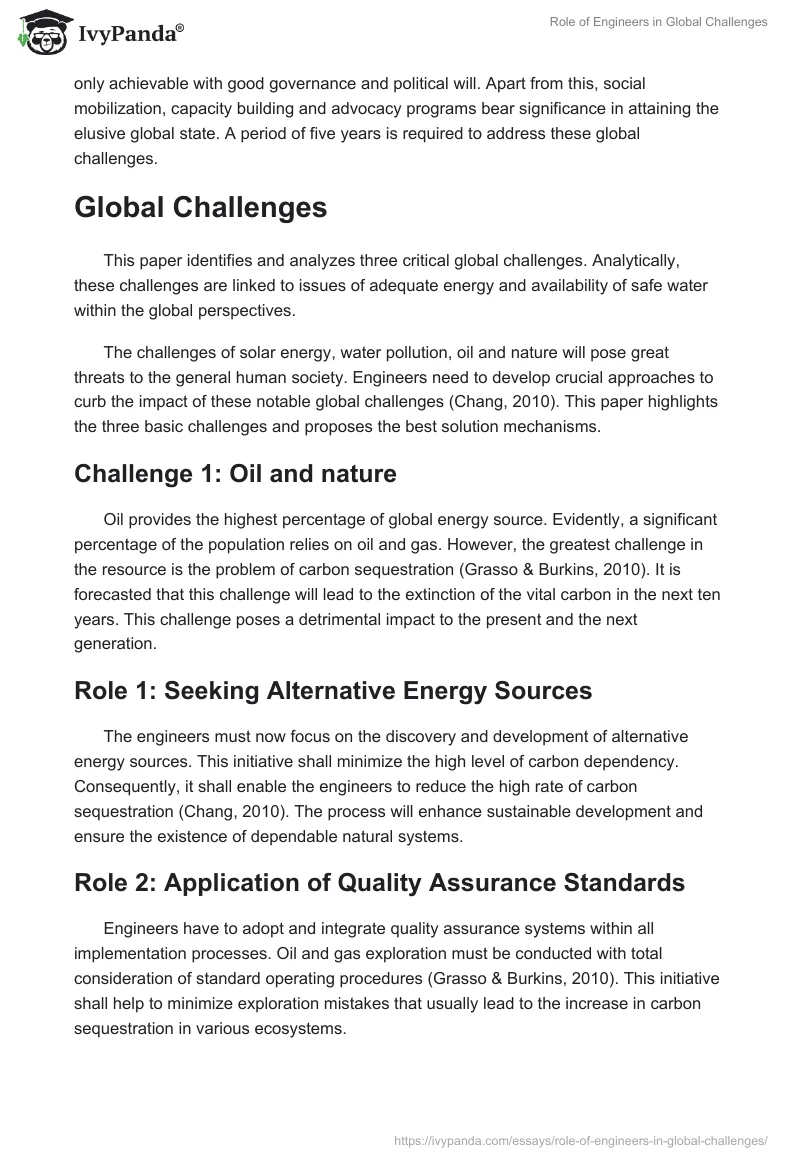 Role of Engineers in Global Challenges. Page 2