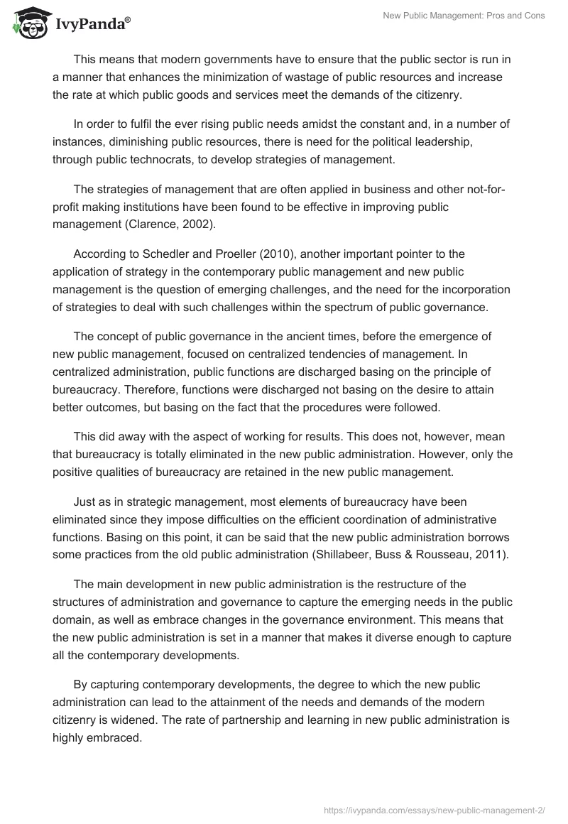 New Public Management: Pros and Cons. Page 3