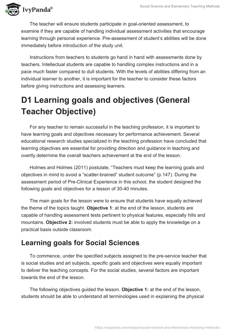 Social Science and Elementary Teaching Methods. Page 5