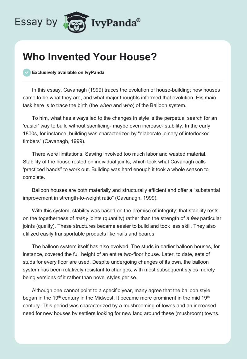 Who Invented Your House?. Page 1