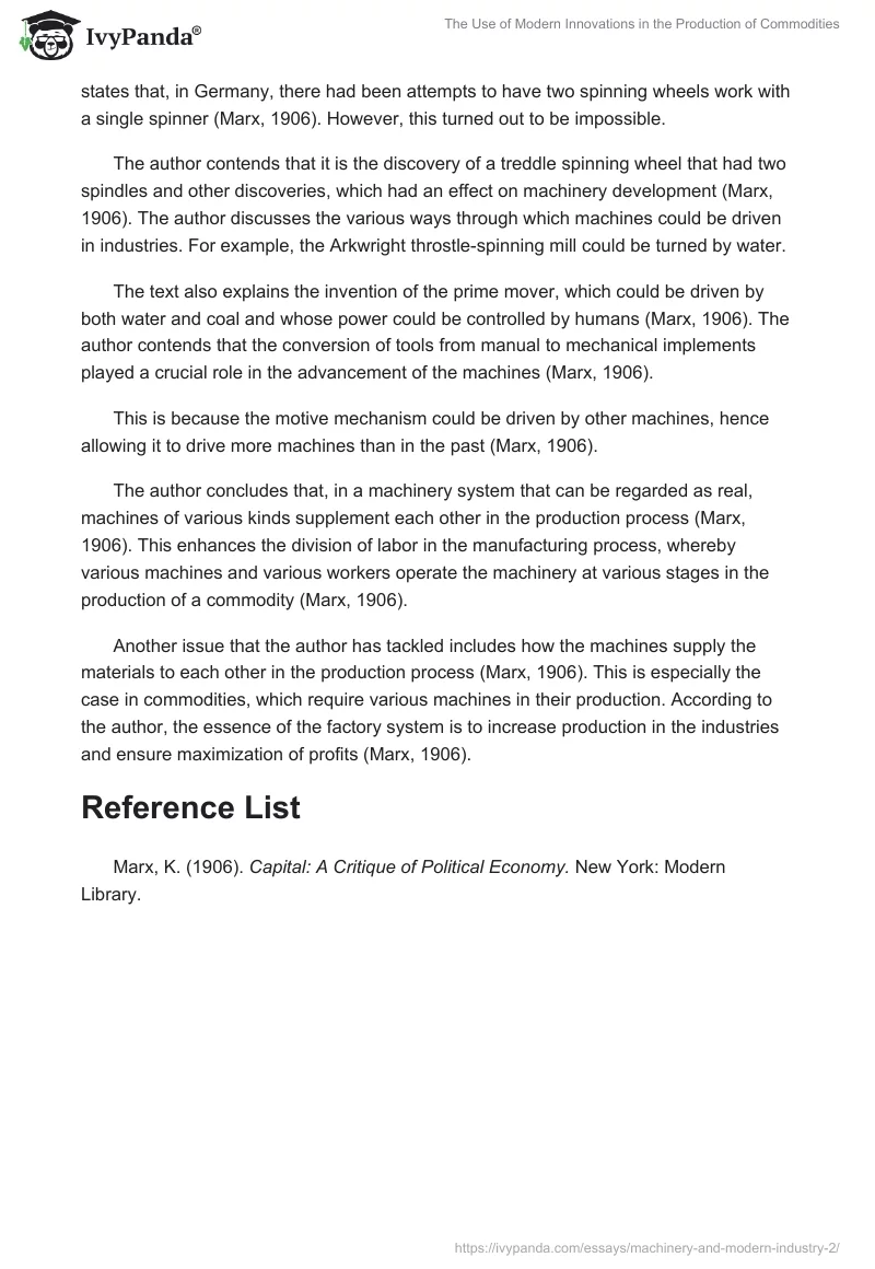 The Use of Modern Innovations in the Production of Commodities. Page 2