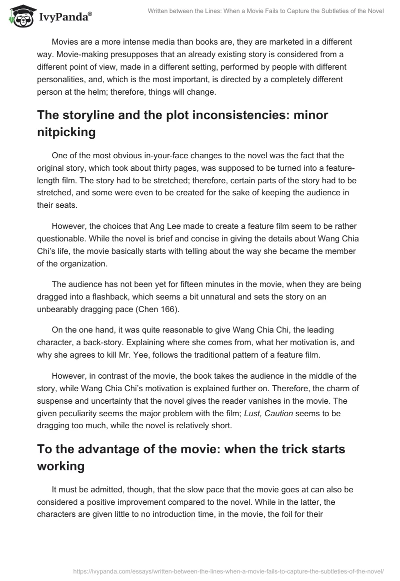 Written between the Lines: When a Movie Fails to Capture the Subtleties of the Novel. Page 3