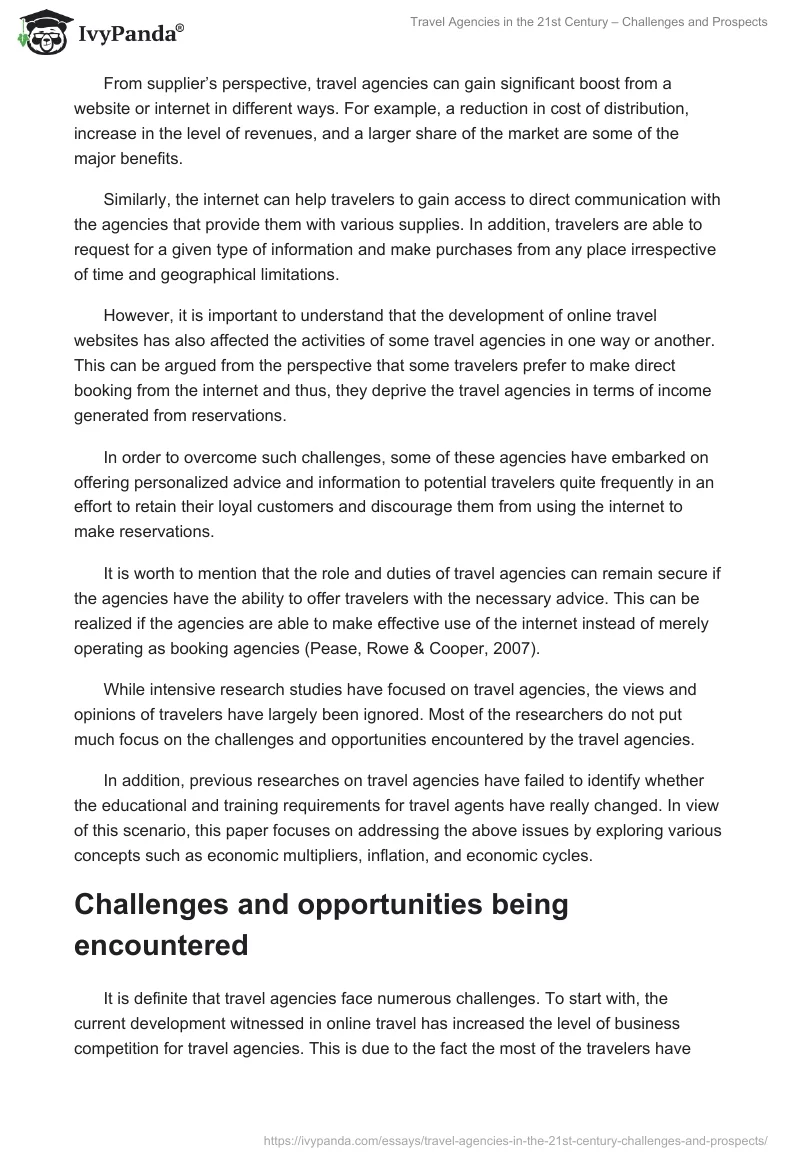 Travel Agencies in the 21st Century – Challenges and Prospects. Page 2