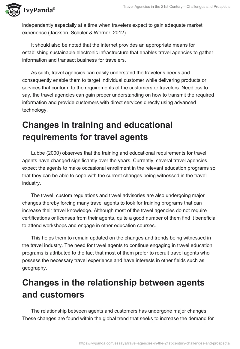 Travel Agencies in the 21st Century – Challenges and Prospects. Page 5
