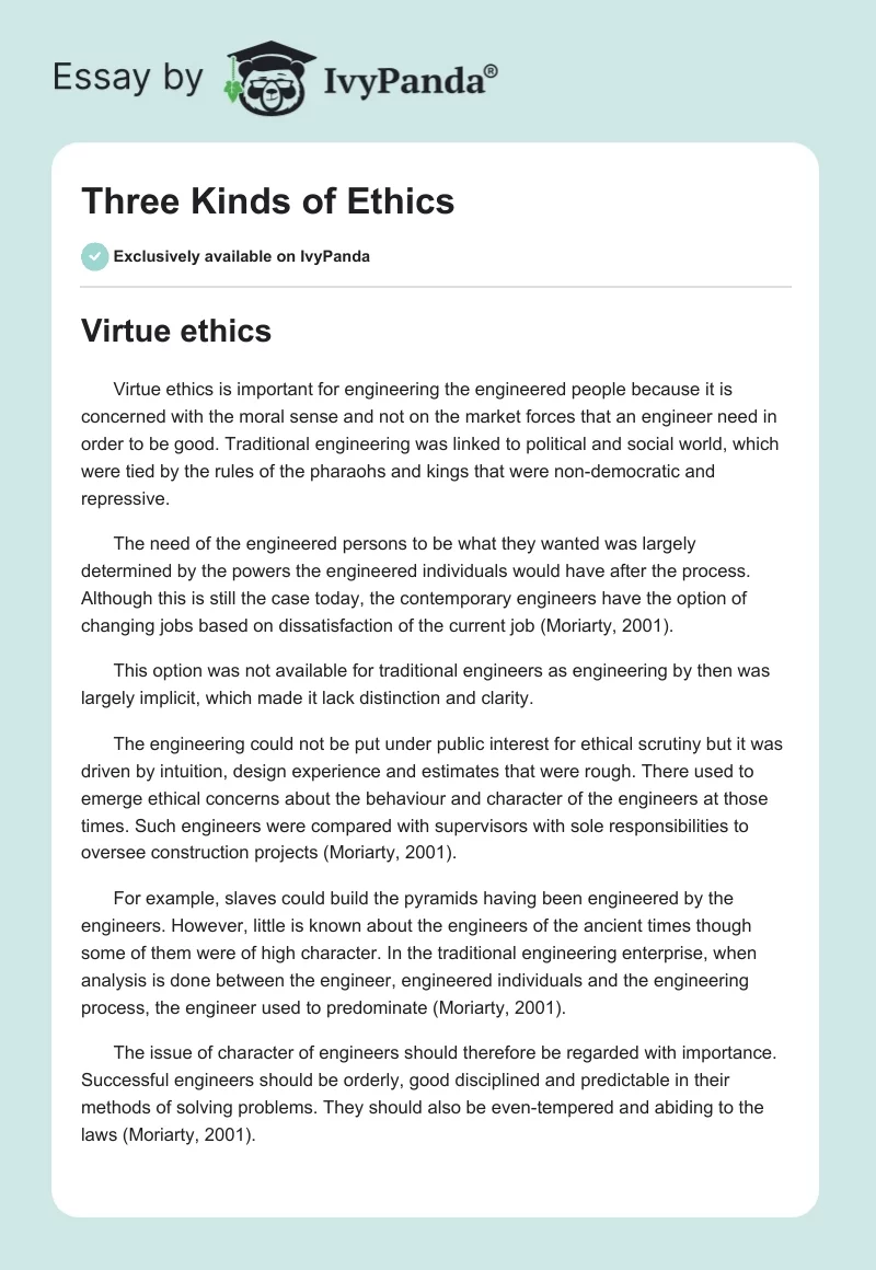 Three Kinds of Ethics. Page 1
