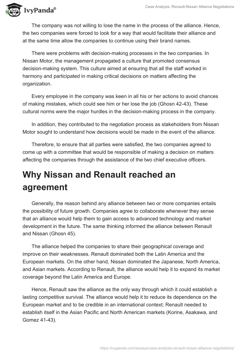 Case Analysis: Renault-Nissan Alliance Negotiations. Page 5