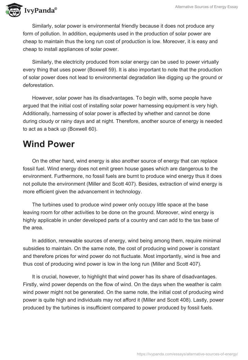 Alternative Sources of Energy Essay. Page 2