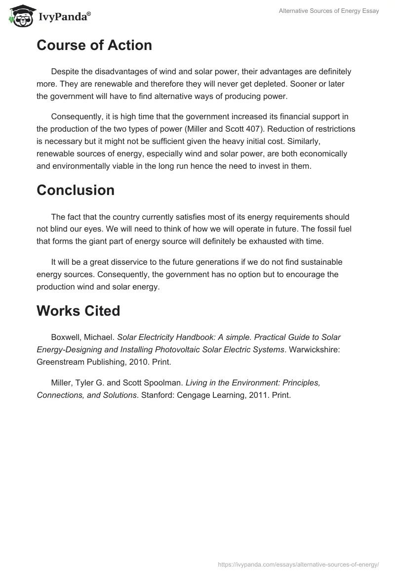 Alternative Sources of Energy Essay. Page 3