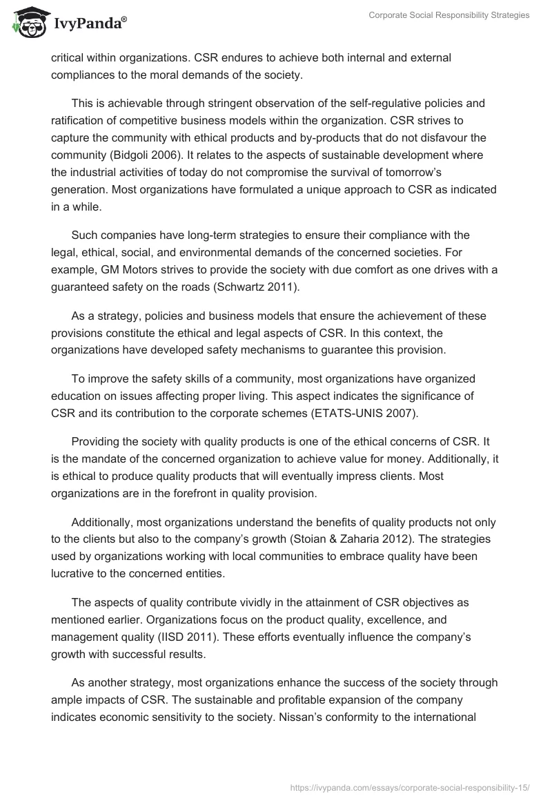 Corporate Social Responsibility Strategies. Page 2