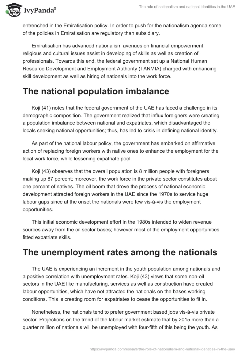 The Role of Nationalism and National Identities in the Uae. Page 2