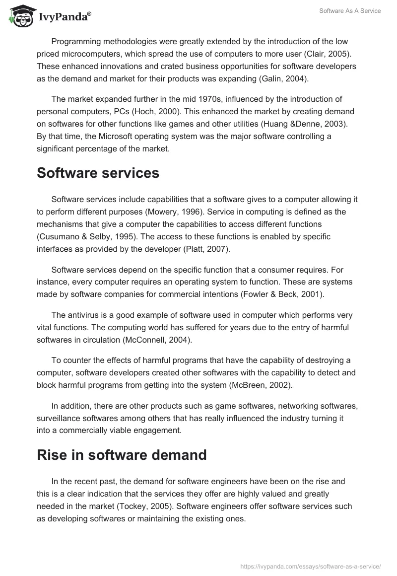 Software As A Service. Page 2
