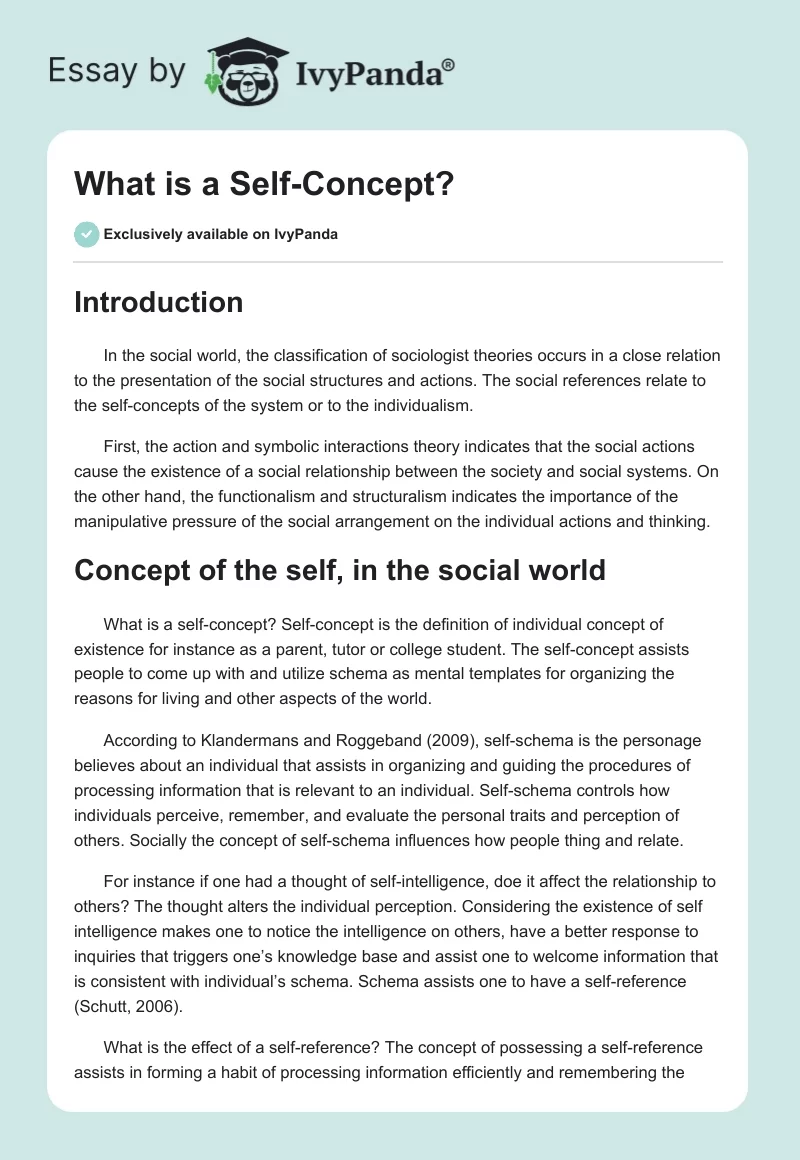 What is a Self-Concept?. Page 1