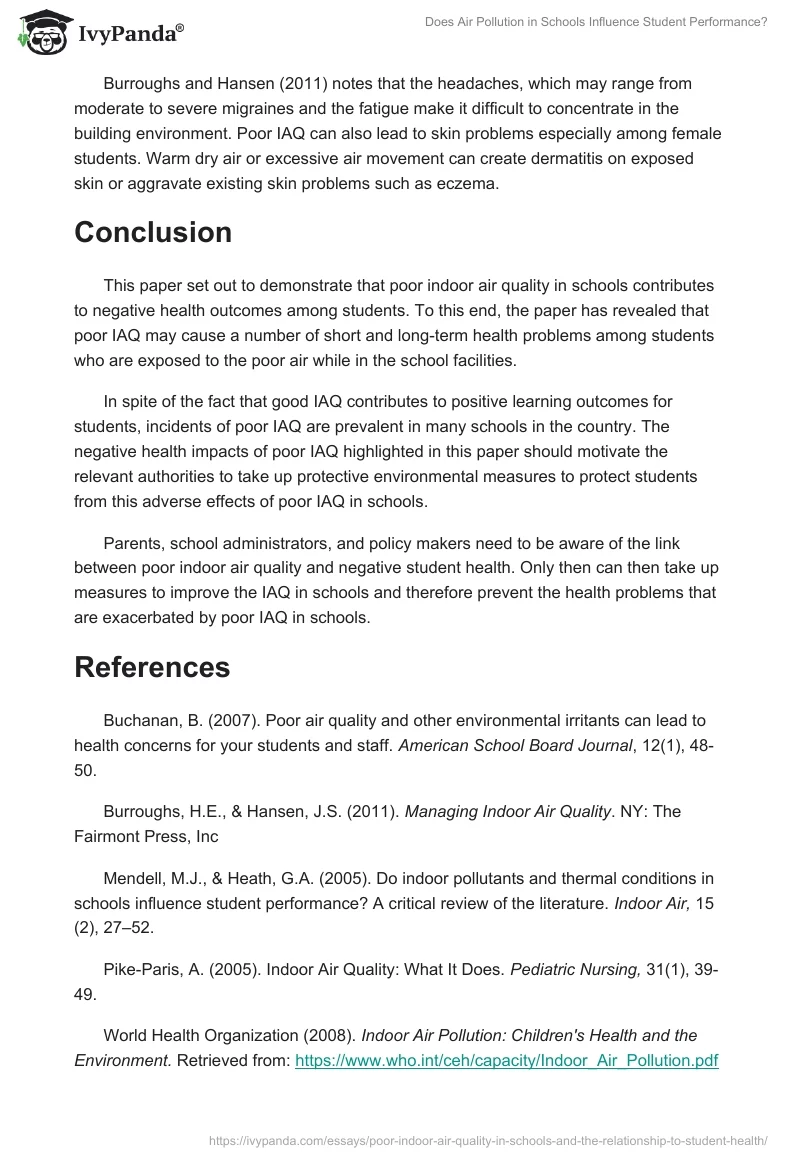 Does Air Pollution in Schools Influence Student Performance?. Page 5