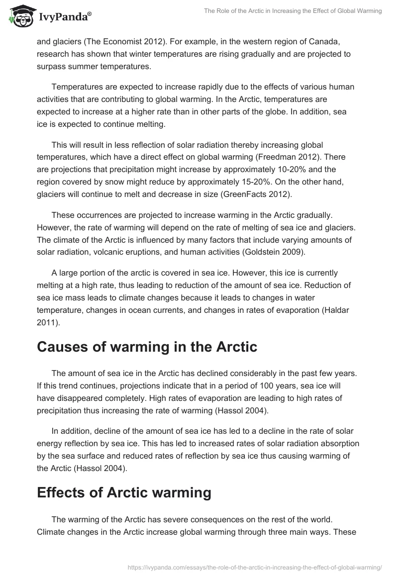 The Role of the Arctic in Increasing the Effect of Global Warming. Page 2