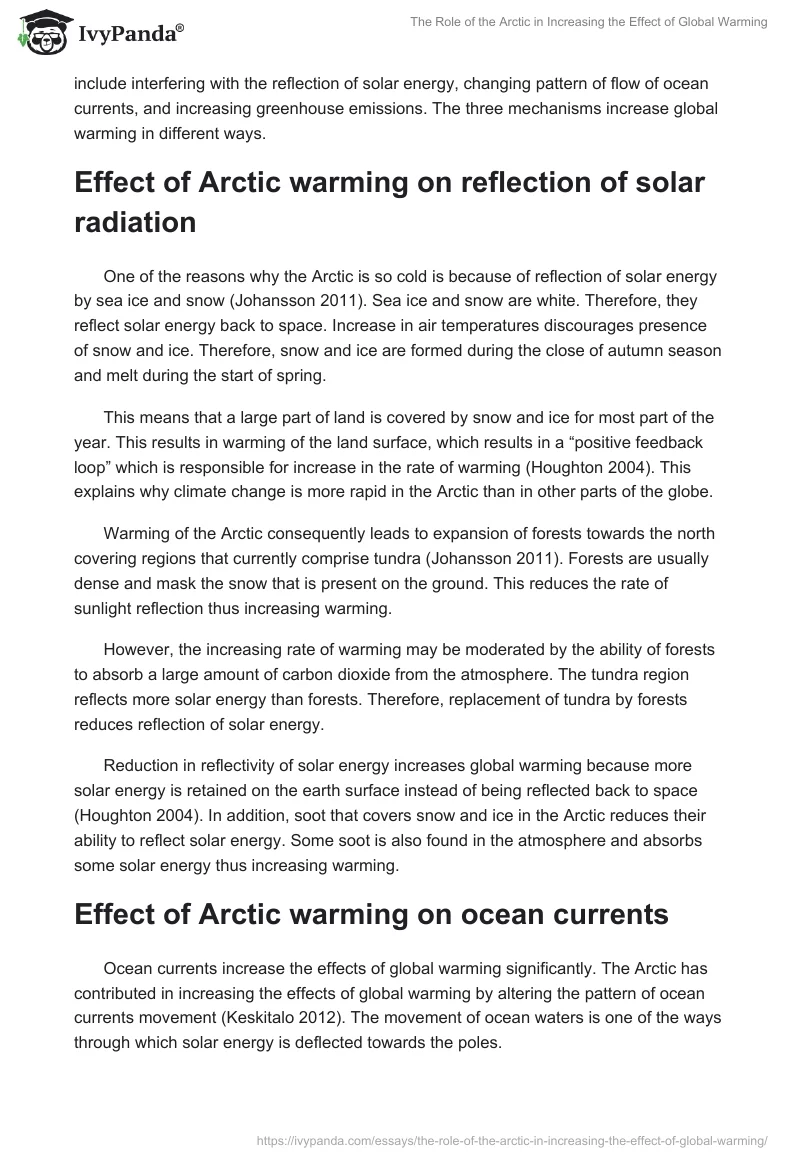 The Role of the Arctic in Increasing the Effect of Global Warming. Page 3