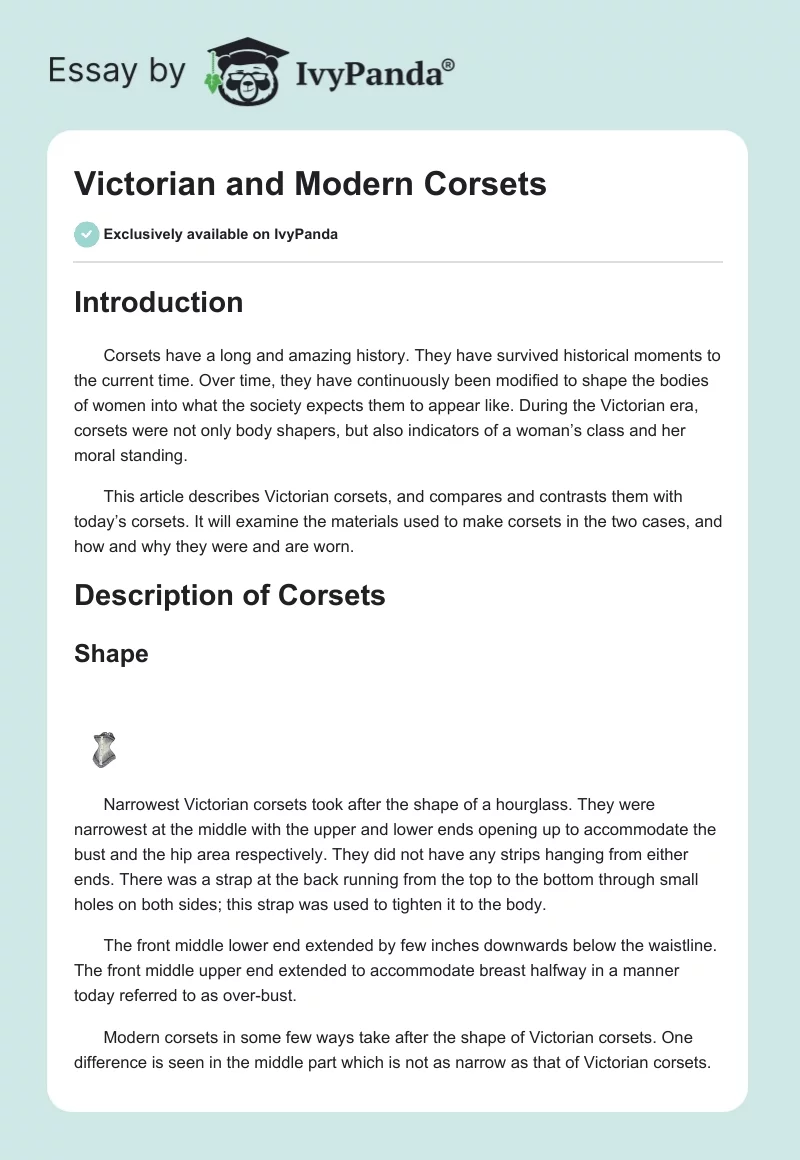 Victorian and Modern Corsets. Page 1