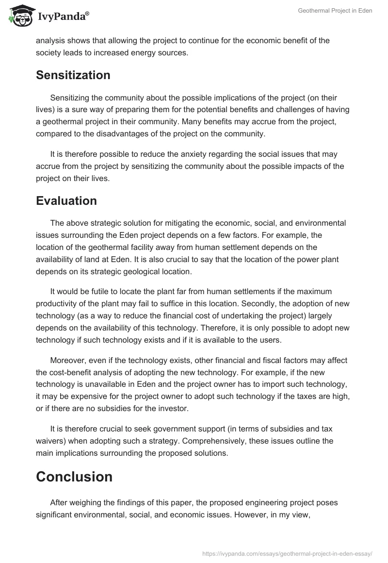 Geothermal Project in Eden. Page 5