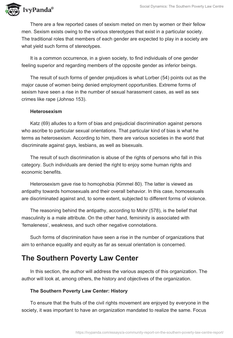 Social Dynamics: The Southern Poverty Law Centre. Page 4