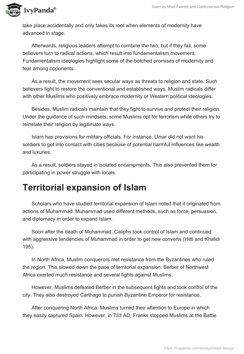 Islam as Most Feared and Controversial Religion. Page 5