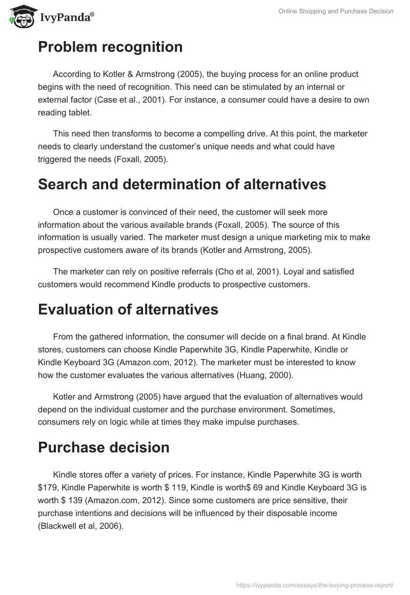 Online Shopping and Purchase Decision. Page 2