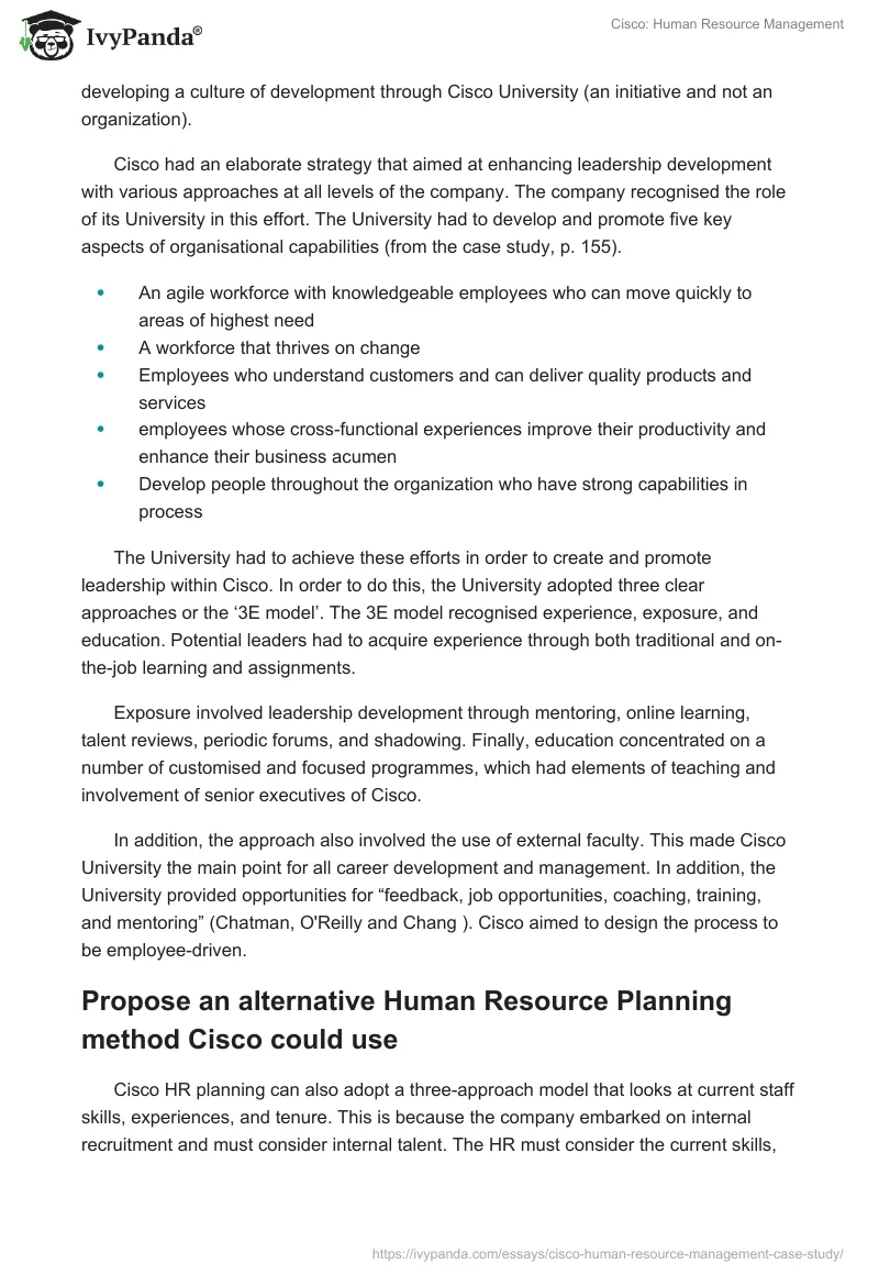 Cisco: Human Resource Management. Page 5