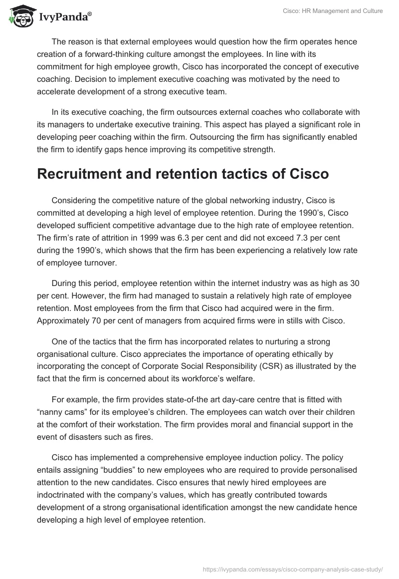 Cisco: HR Management and Culture. Page 2