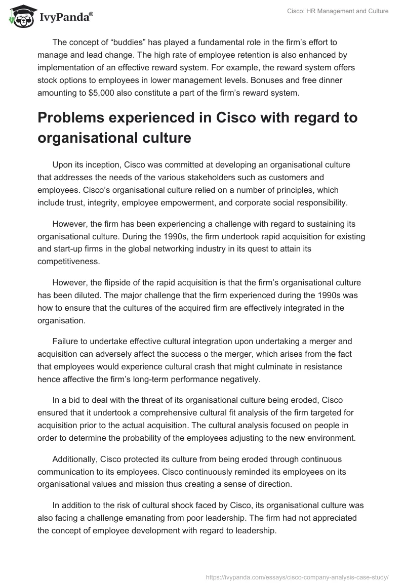 Cisco: HR Management and Culture. Page 3