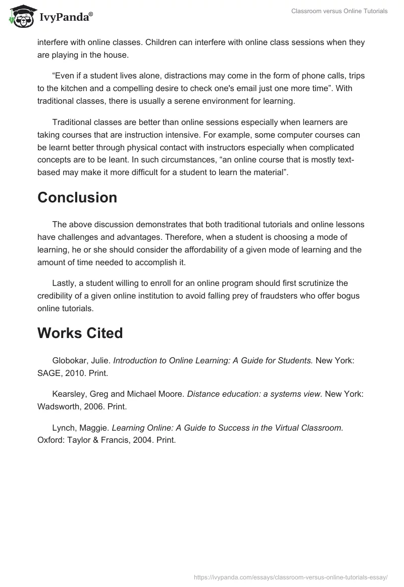 Classroom Versus Online Tutorials. Page 3