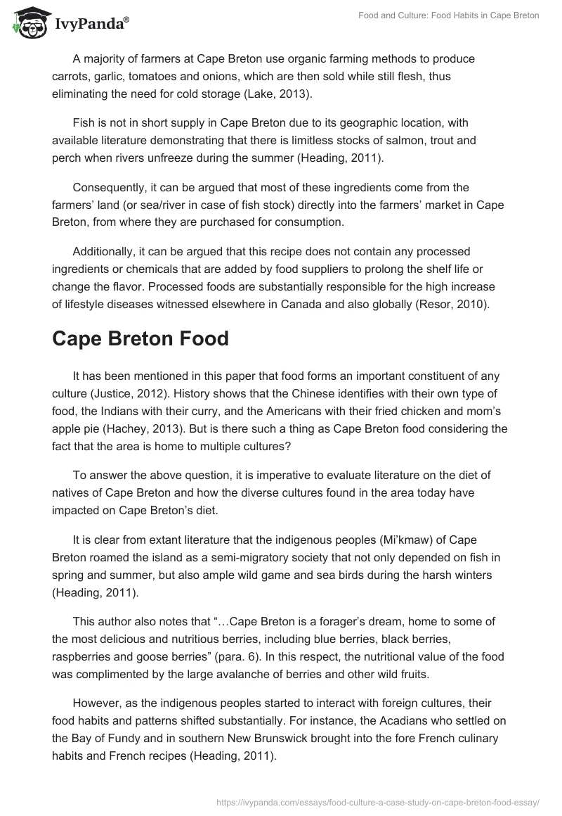 Food and Culture: Food Habits in Cape Breton. Page 2