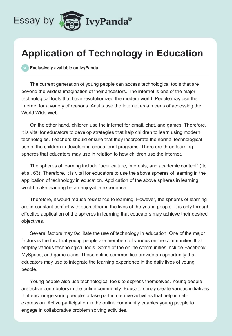 uses of technology in education essay