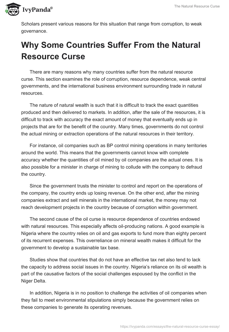 The Natural Resource Curse. Page 2
