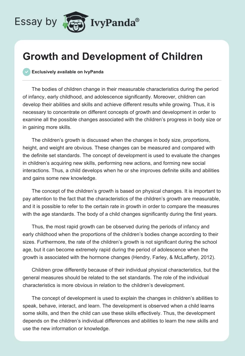 Growth and Development of Children. Page 1