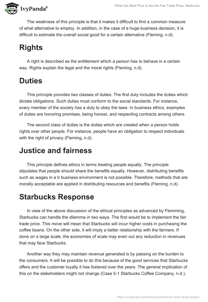When the Best Price Is Not the Fair Trade Price: Starbucks. Page 4