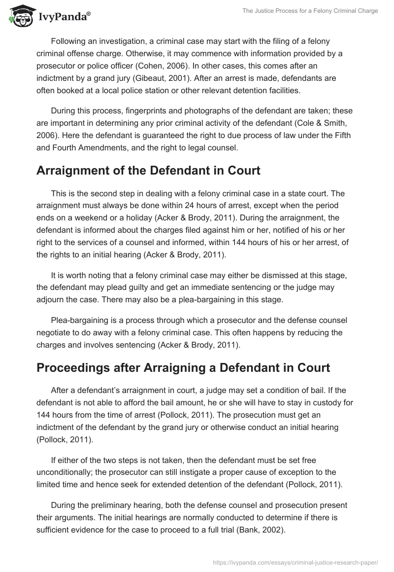 The Justice Process for a Felony Criminal Charge. Page 2