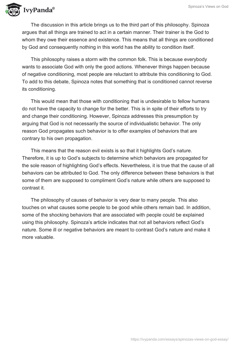 Spinoza’s Views on God. Page 3