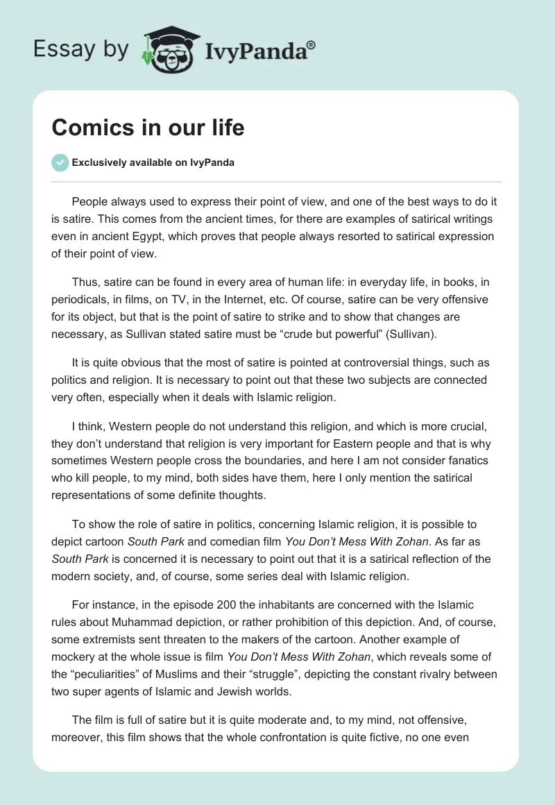 Comics in our life. Page 1