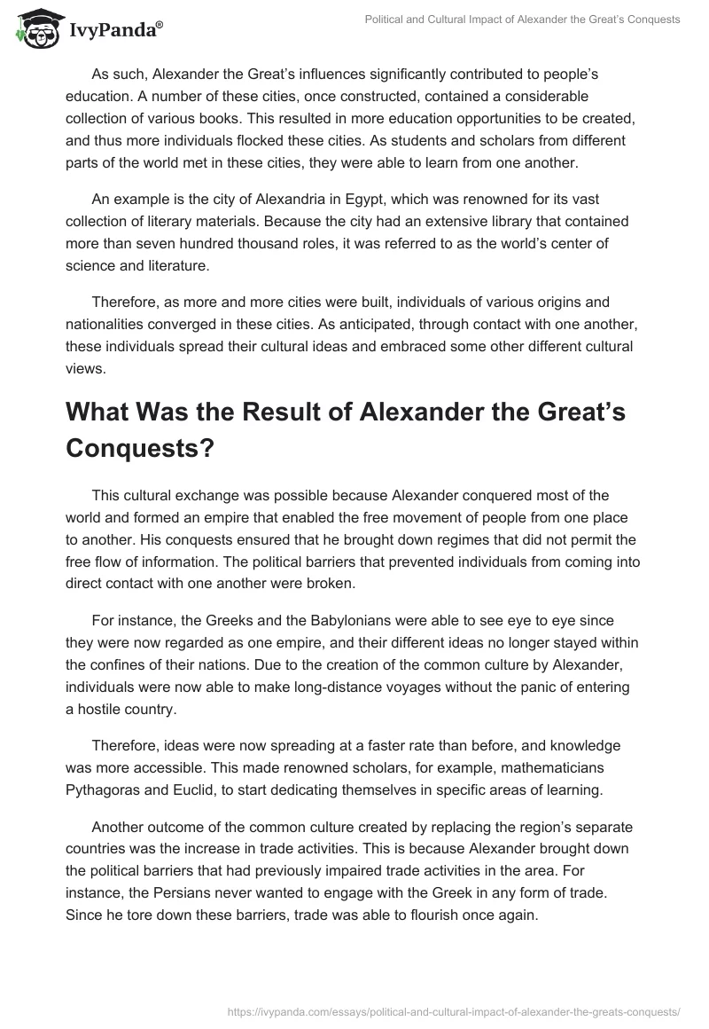 Political and Cultural Impact of Alexander the Great’s Conquests. Page 3