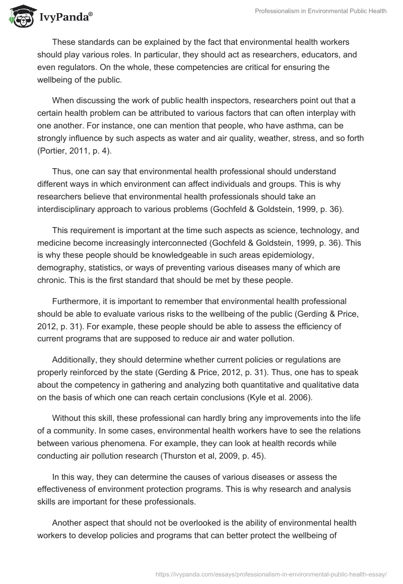 Professionalism in Environmental Public Health. Page 2
