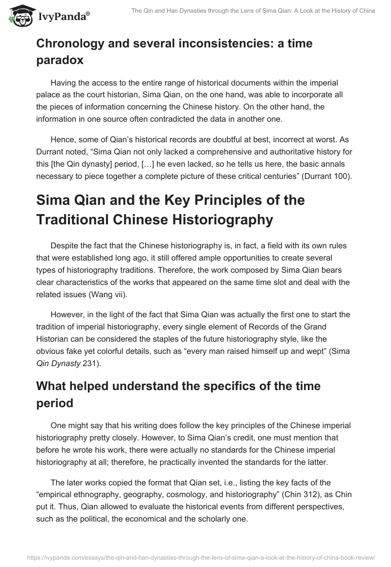 The Qin and Han Dynasties through the Lens of Sima Qian: A Look at the History of China. Page 2