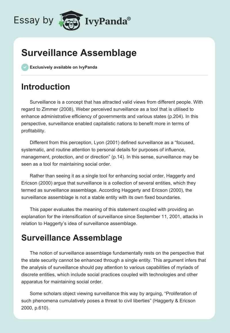 Surveillance Assemblage. Page 1