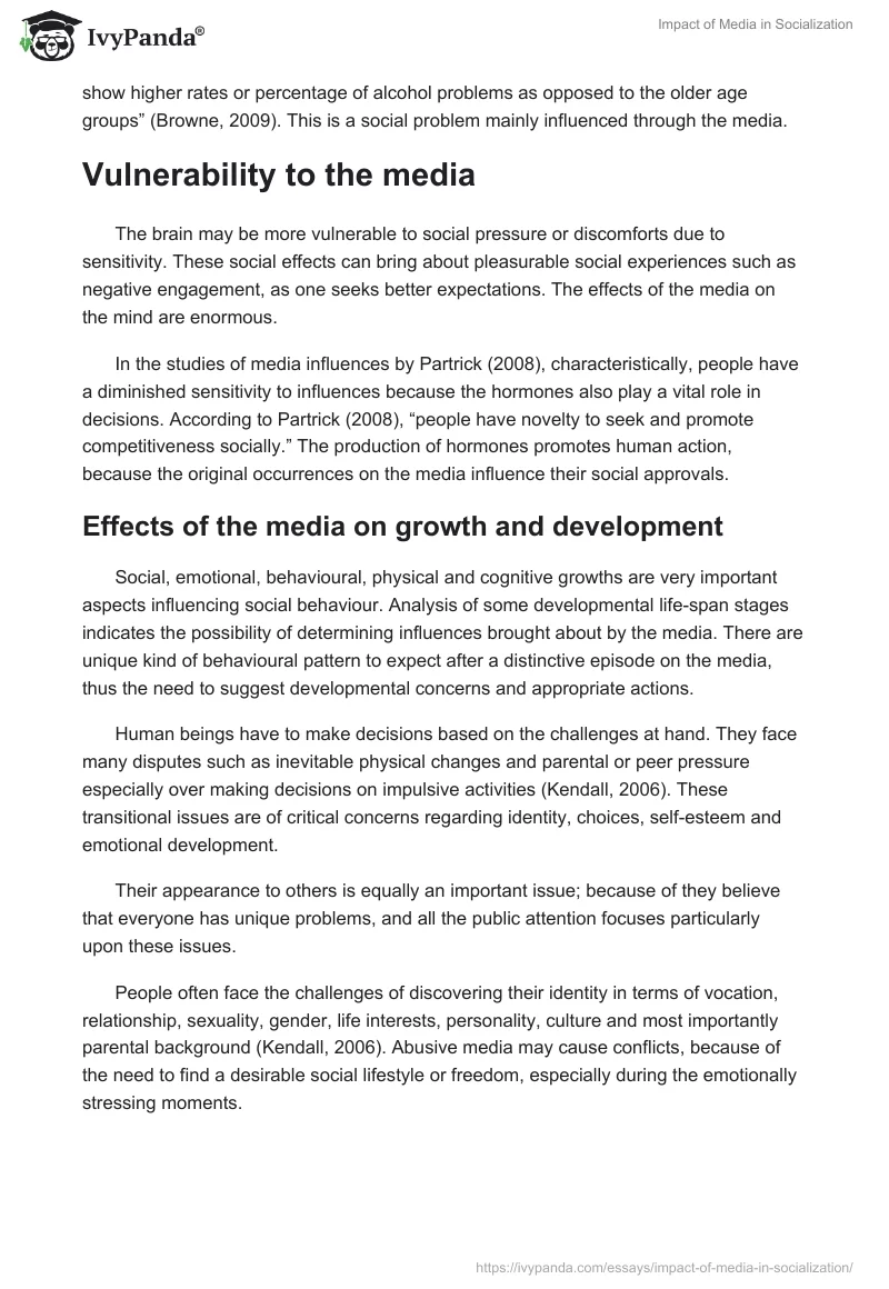 Impact of Media in Socialization. Page 3