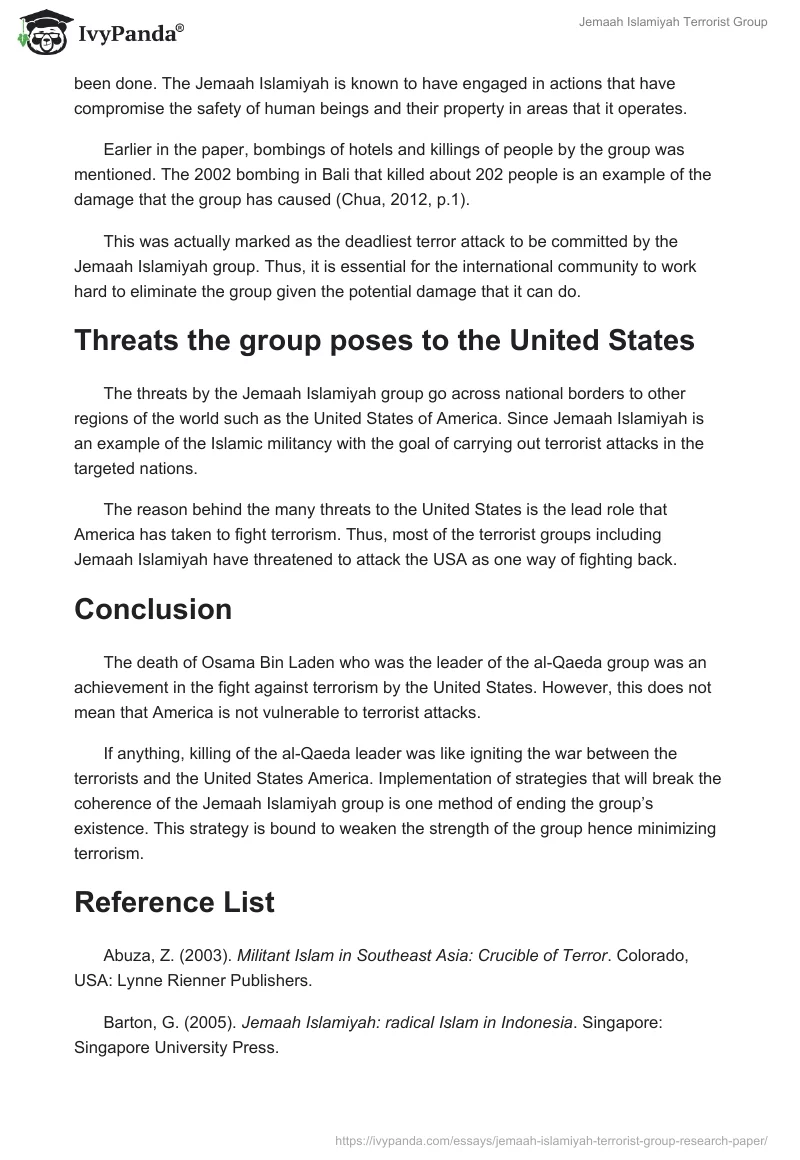 Jemaah Islamiyah Terrorist Group. Page 4