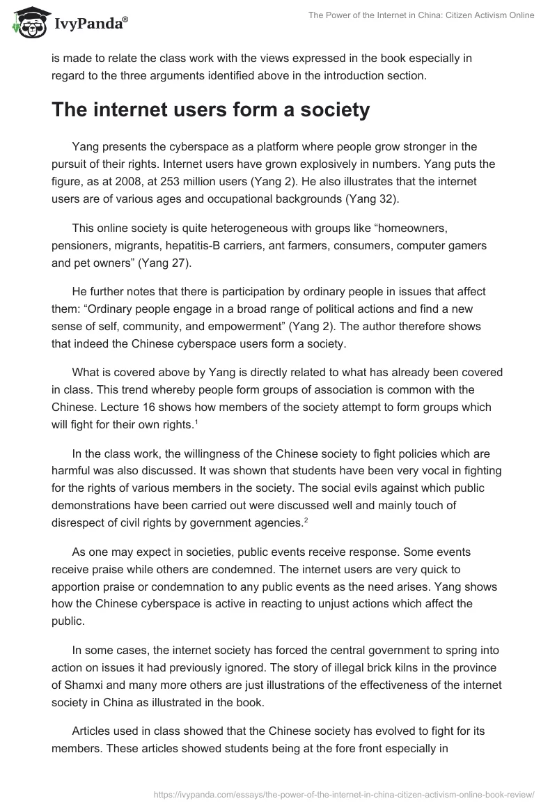 The Power of the Internet in China: Citizen Activism Online. Page 2