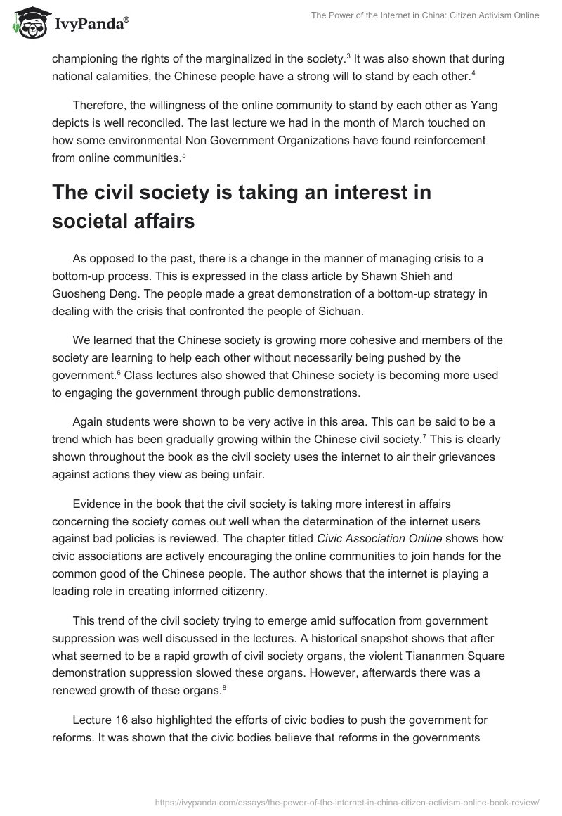 The Power of the Internet in China: Citizen Activism Online. Page 3
