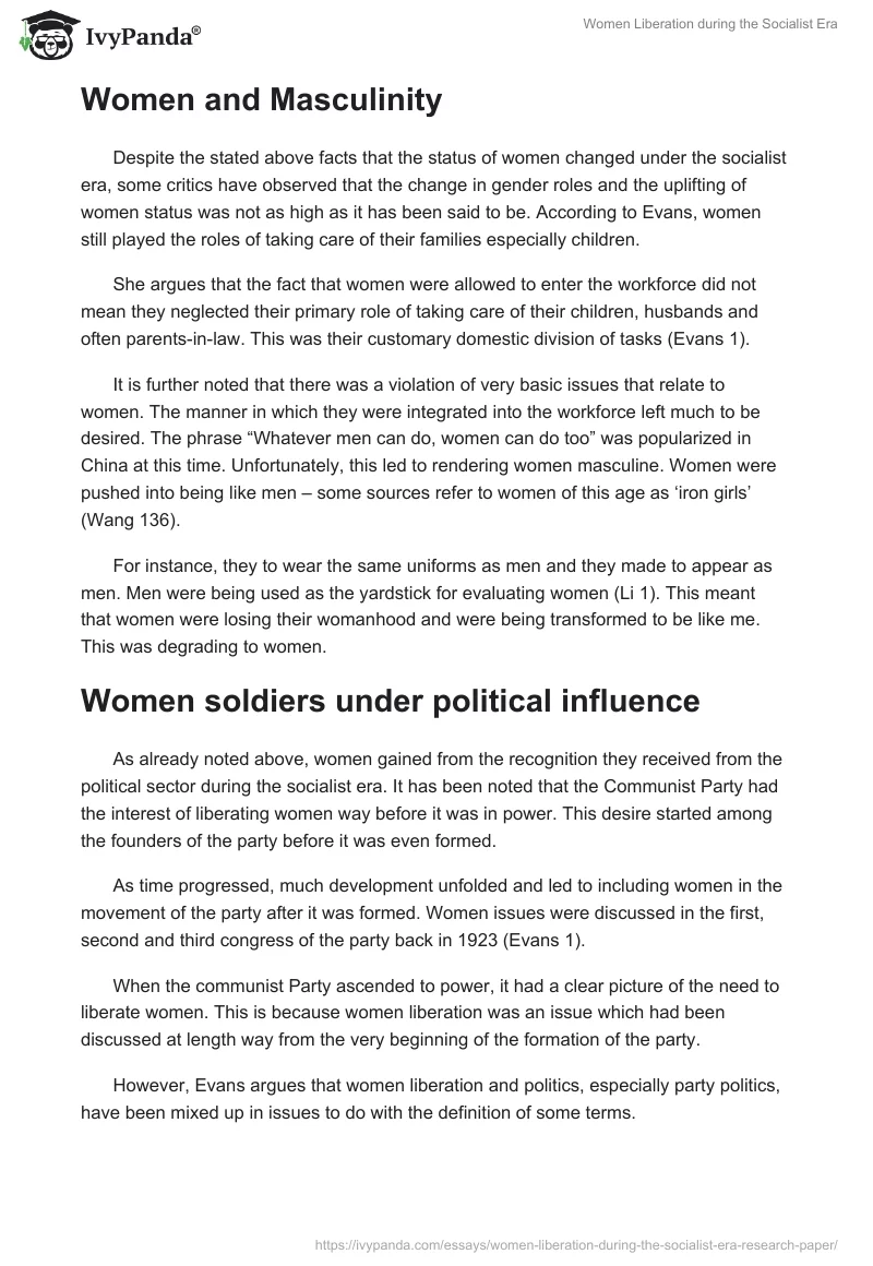 Women Liberation during the Socialist Era. Page 5