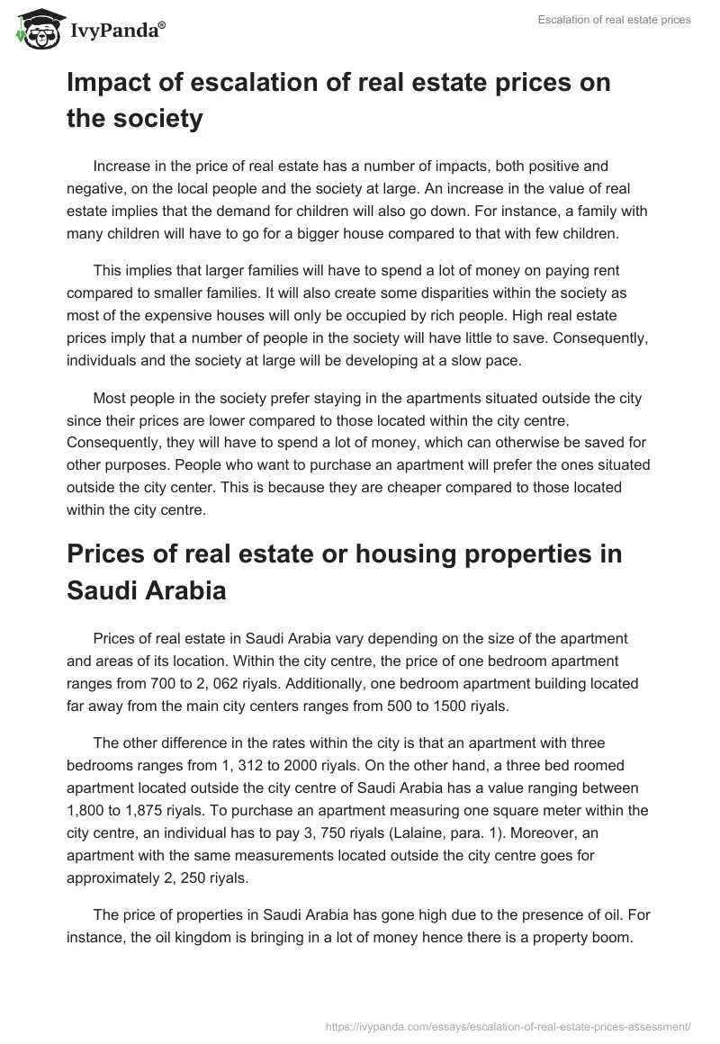 Escalation of real estate prices. Page 2