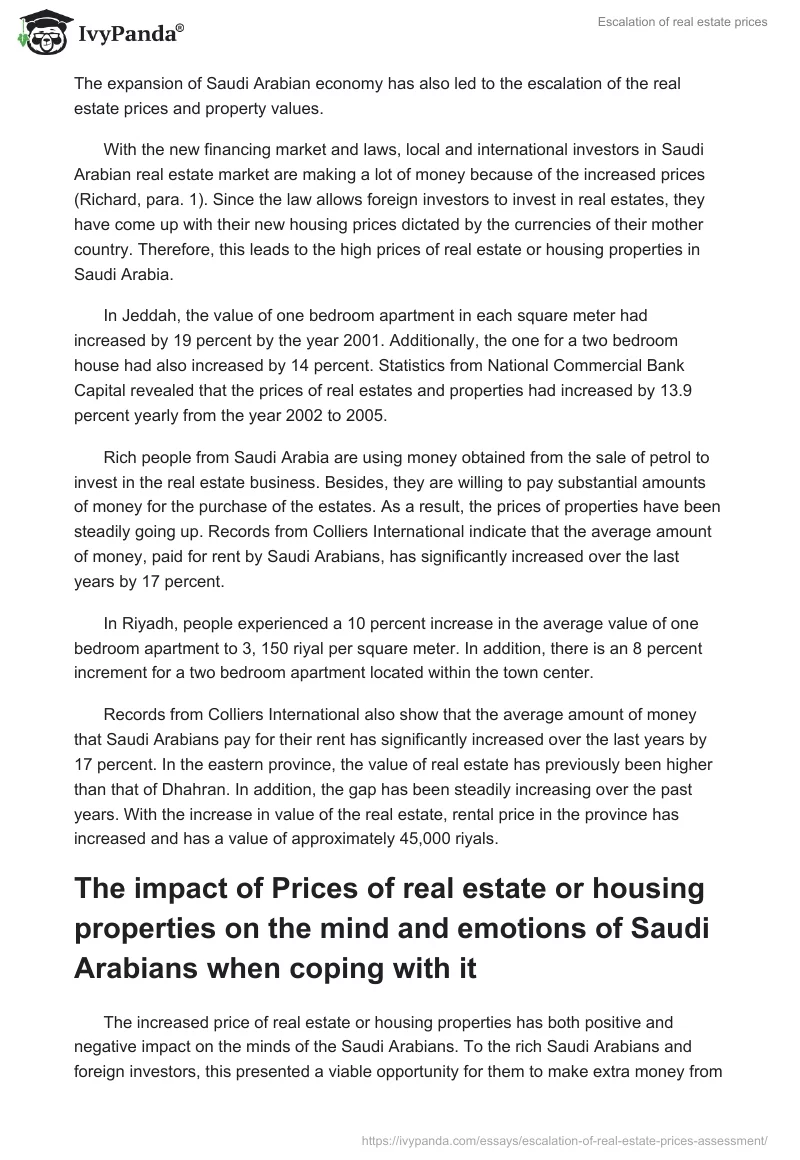 Escalation of real estate prices. Page 3