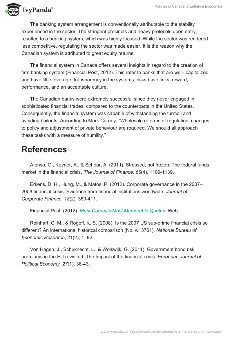 Policies in Canada to Enhance Economics. Page 3