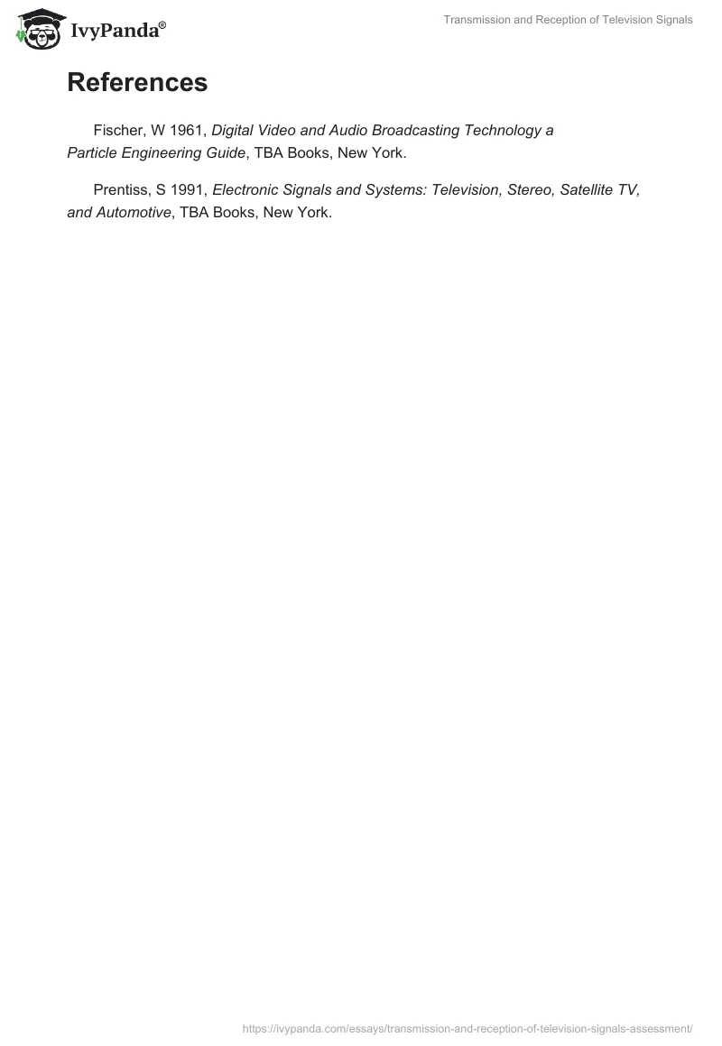 Transmission and Reception of Television Signals. Page 4